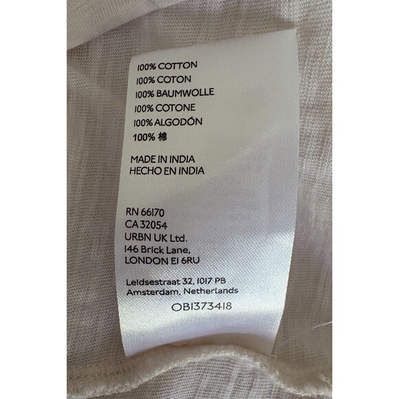 Anthropologie Pilcro Women’s Ruffle Short Sleeve V-Neck Top Sz XS Cream Oversize - Picture 7 of 15